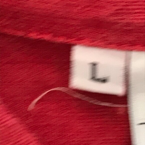 Hot Cotton Marc Ware 100% Linen Top Women L Red Button Up Short Sleeve Collared - Picture 4 of 11